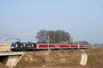 101 101 (Europa) schiebt RE 4040 nach N�rnberg, bei Petershausen (16.03.2007)