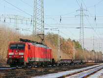 189 001-1 am 17. Januar 2017  bei der Fahrt auf dem südlichen Berliner Außenring in Diedersdorf.