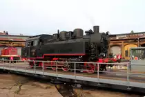 Die 131.060 des HEW e. V. präsentiert sich beim 13. Eisenbahnfest in Berlin-Schöneweide am 17.09.2016 auf der Drehscheibe.
Die Maschine wurde 1942 im Resita Werk in Rumänien gebaut.
Sie hat eine Leistung von 600 PS und eine maximale Geschwindigkeit von 65 km/h.
