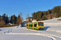 650 077 als WBA4 nach Gotteszell am 20.01.2017 bei Prünst. 