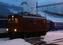 VHE: Am 21. Januar 2017 fand die traditionelle wiederum voll ausgebuchte Burgdorfer Fonduefahrt statt. Ab Huttwil bis Balsthal verkehrte der historische Sonderzug  via Langenthal, Burgdorf, Solothurn, Oensingen. Geführt wurde der Fonduezug erstmals mit gemischter Traktion. Zum Einsatz gelangten die Ed 3/4 11 sowie der Te 2/3 31  Halbesel  als Heizlok.
Te 2/3 31  Halbesel  auf Rangierfahrt in Balsthal.
Foto: Walter Ruetsch
