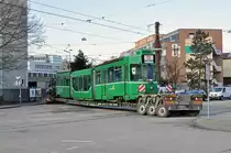 Am 17.und 18.01.2017 werden die ersten vier Be 4/6S der Serie 659 bis 686 auf einen Spezial Lastwagen verladen und ein kurzes Stück auf der Strasse zu einem Verladeplatz gefahren. Dann werden die Wagen auf einen Eisenbahnwagen geladen und werden eine Reise nach Sofia machen, wo sie eine zweite Heimat bekommen. Hier verlässt der Konvoi mit dem zweiten, dem Be 4/6S 659, die Hauptwerkstatt.