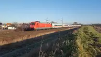 BR 101 passiert Zeithain mit einem Intercity in Richtung Riesa. 