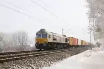 Ich habe Jahre gebraucht, bis ich an der KBS 940 Mühldorf - München einmal einen Containerzug auf´s Bild bekomme. Am 22.01.17 sollte es endlich klappen. Zuglok war die schwer arbeitende 247 058-1. Das Bild entstand zwischen Markt Schwaben und Poing.