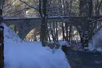 Brücke über die Sebnitz, stillgelegte Stecke Goßdorf-Kohlmühle Hohenstein (Sachsen)
22.01.2017  13:07 Uhr.