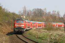 218 104 Regionalbahn von L�beck nach Hamburg. 02.04.2007