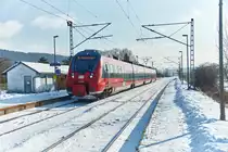 442 270 ist als RB 59374 in Gundelsdorf am 18.01.2017 zu sehen,Zielbahnhof ist Saalfeld (Saale). 