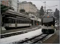Trotz der neuen SURF- und Alpina-Triebwagen ist das ex.  Bipperlisi  als Be 4/4 1006 weiterhin bei der MOB im Einsatz, wie dieses Bild aus Montreux zeigt.
22. Jan. 2017