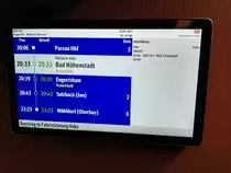 Zugzielanzeige in der RB von Passau nach Mühldorf 22.01.2017