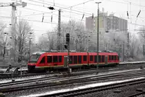 Kaffeepause laut Zugzielanzeiger für den DB VT 648775-4 im HBF Göttingen am 23.1.2017.