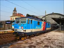 CD 371 001-9 auf Hbf. Prague am 23.1. 2017.