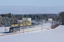 06.01.17 RE Ersatzverkehr (MRB) mit ES 64 U2 030 und MRB Wagenpark bei Kornbach.
Fahrtrichtung Hof.