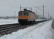 SBB: Die Re 420 320-4 als Lokzug bei Grenchen am 24. Januar 2017.
Foto: Walter Ruetsch