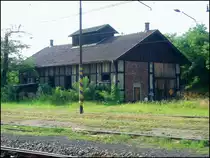 Der Lokschuppen beim Bahnhof Postoloprty am 4. 9. 2011.