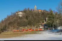 Be 4/12 der FLP erreicht am 24. Januar 2017 die Haltestelle Sorengo Laghetto.
