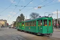 Be 2/2 156 zusammen mit dem B3 1303 fahren Richtung Depot Wiesenplatz. Die Aufnahme stammt vom 17.01.2017.