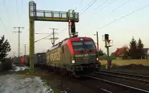 Am 28.01.2017 kam die EU46-502 ( 5370 014-0 )   von der  PKP Cargo aus Richtung Stendal und fuhr nach Magdeburg .