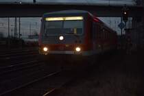 Auch am Abend des 28.1.2017 kommt der 628 670 wieder in Entenfang eingefahren.