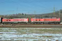 22.01.2017 Altbach,mal komplett von der Seite  218 434-9 (1.) & 218 495-0 (2.)