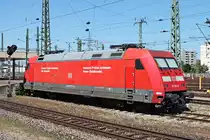 Am Mittag des 03.08.2015 stand 101 103-0 südlich von Bahnsteig 4/5 des Badischen Bahnhofes von Basel abgestellt und wartete darauf am Abend den CNL nach Berlin zu bespannen.
