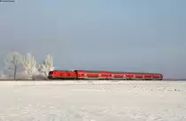 245 003-9 mit dem RE 57504 (München Hbf-Füssen) bei Beckstetten 22.1.17