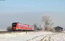 612 149-5 und 612 074-4 als RE 3284 (Nürnberg Hbf-Lindau Hbf/Oberstdorf) bei Beckstetten 22.1.17