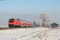 245 006 mit der RB 57340 (Augsburg Hbf-Füssen) bei Beckstetten 22.1.17