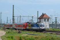 VVO Taurus 182 016-6 mit der S2 Leipzig Connewitz mit Stellwerk R9 kurz vor Leipzig Hbf./ BW Leipzig West 29.05.2016