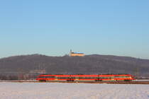 442 772 DB Regio bei Lichtenfels unterhalb von Kloster Banz am 27.01.2017.