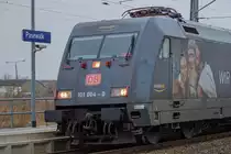 Bei der BKK Werbelok kommt an manchen Stellen das ursprüngliche DB Verkehrsrot durch. - 12.02.2017