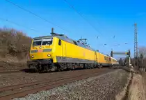 120 160-7 (NVR: 91 80 6120 160-7 D-DB) mit einem Messzug aus dem RAILab 3 der Netz Instandhaltung - Fahrwegmessung (NVR: D-DB 9980 - 9360 001-8) bis 200 km/h 
und dem Steuerwagen/Dienst mzf Fahrwegsmessung (NVR: 99 80 9360 009-1) auch bis 200 km/h zugelassen. Am 13.02.2017 Herford Richtung Bielefeld passierend...<P>
Weitere Bilder zum Thema Bahnfotografie gibt es auf meiner Site unter:<br> 
<a href= http://www.ralf-bueker.de/Ralf's Eisenbahnbilder.htm target= _blank >Ralf's Eisenbahnbilder