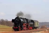 52 8195-1 Fränkische Museums-Eisenbahn bei Neuses a. Main am 25.02.2017.