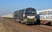 272 406 der Strabag fuhr am 15.02.17 Lz durch Rodleben Richtung Roßlau.
