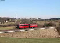 798 652-4 und 998 896-5 als RB 26780 (Hochdorf(b.Horb)-Tübingen Hbf) bei Eutingen 25.2.17