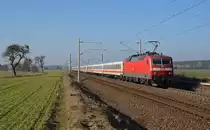 120 151 schob am 15.02.17 einen IC durch Rodleben Richtung Magdeburg.