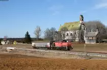 294 752-1 mit dem EK 55838 (Neustadt(Schwarzw)-Villingen(Schwarzw)) bei Löffingen 27.2.17