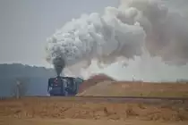 Hier ist die 556 036 mit ihrem Güterzug auf tschechischen Gebiet unterwegs. In Kürze wird sie den Bahnhof von Strážnice erreichen. (17.02.2017)