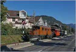 Ein Krokodil und eine Hippsche Wendescheibe - und doch ein Bild aus der Westschweiz: Zu den Feierlichkeiten 50 Jahre Blonay Chamby findet im September das MEGA BERNINA FESTIVAL statt und dabei wurden