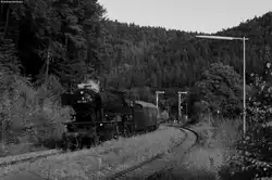 23 058 und 52 7596 (Zugschluss) mit dem DPE 74351 (Schaffhausen PB-Singen(Htw)) in Fridingen 18.9.21