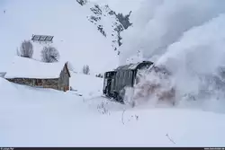Fotofahrt mit der durch Martin Horath und seinem Team wunderbar aufgearbeiteten ex-RhB Xrotd R12 und der DFB HG 3/4 4 / Realp, 11.