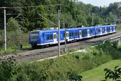 Elektrifizierung S�dbahn - BOB-Triebfahrzeuge nachher# - Am 26.08.2022 haben 426 023-6 und ein weiterer, unerkannt gebliebener Triebwagen der Bodensee-Oberschwaben-Bahn als RB 91 / 87598 von