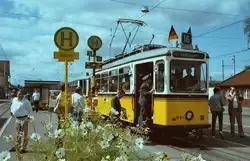 Schon als Baby lebte ich in M�hringen! Nur die Stadtbahnfeier fand etwas sp�ter statt, am 04.09.1983 gab es Sonderfahrten der SSB mit verschiedenen historischen Wagen, die ersehnte Stadtbahn war nun