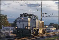 GKB DH1700.2 umfährt Ihre Fracht im Bahnhof Deutschlandsberg am 19.09.2024 