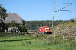Lok 22 der WLE am 24.08.07 als Lz Richtung Stuttgart, aufgenommen bei Urspring an der KBS 750 (Filsbahn).