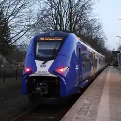 563 140-4 läuft in Bad Saarow ein, TW des Typs  Mireo plus von Siemens.