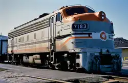 MDOT-Lokomotive 7183 von EMD (Typ F9PH) Washington 1984
