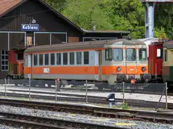 Schweizer Steuerwagen (ET 1) Bt 374 am 26.04.2015 im Museum DSF in Koblenz/Kanton Aargau