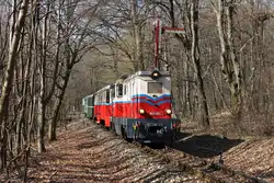 Die 11,2km lange Strecke der Kindereisenbahn in Budapest mit der Bosnischen Spur von 760mm führt von Hűvösvölgy nach Széchenyihegy.