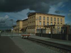Bahnhof im Gewitter