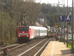Mein erstes 189 Bild und das auf meienr Hausstrecke: 189 022-7 mit dem 69884 bei der Durchfahrt St.Georgen(Schwarzw)1.5.08